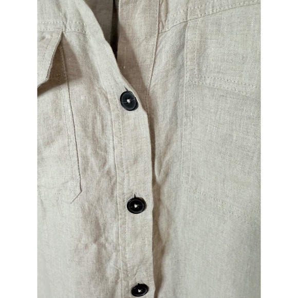 Madewell Utility Short-Sleeve Mini Shirtdress‎ in 100% Linen XL NWT - Picture 7 of 8